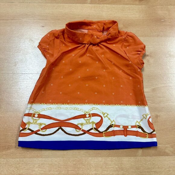 Janie & Jack Baby Girl Orange & Blue A Girl & Her Horse Outfit Size 6-12M - Picture 3 of 8